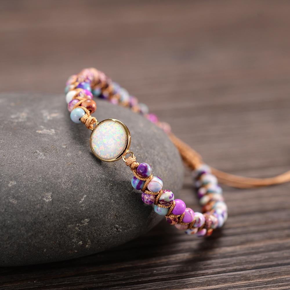 Natural Opal Bohemian Woven Agate Beaded Lucky Bracelet