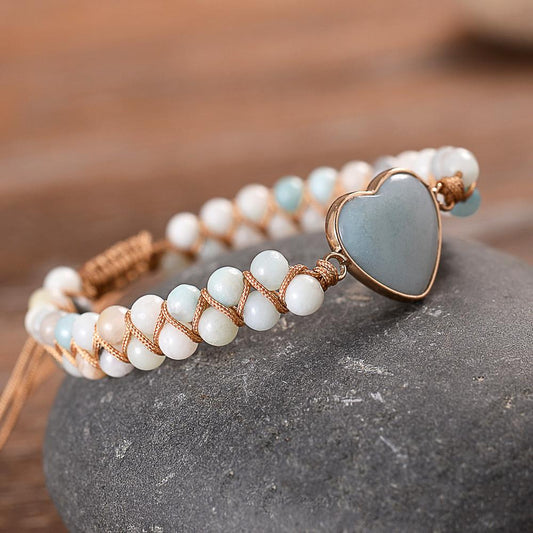 Natural Opal Stone Woven Agate Healing Bracelet