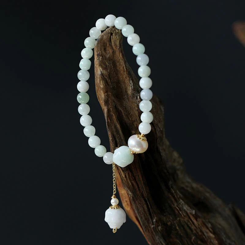 Natural Pearl White Jade Bracelet