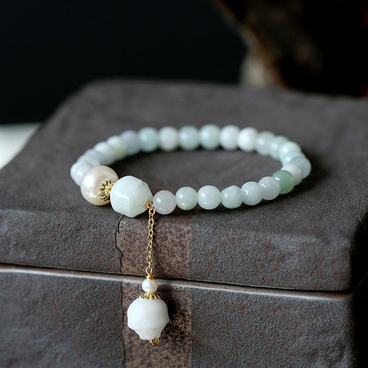 Natural Pearl White Jade Bracelet