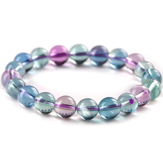 Natural Rainbow Fluorite Stone Bead Healing Bracelet