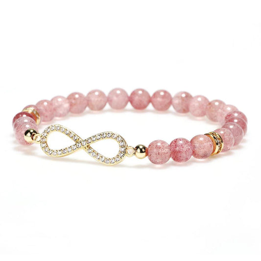 Natural Strawberry Crystal Charm Lucky Bracelet