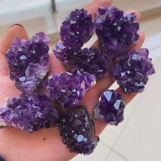 Amethyst Cluster for Witchcraft, Raw Amathesis Crystal Amythestyst Geode Cave, Healing Crystal Stone Ornaments, Feng Shui Home Decoration