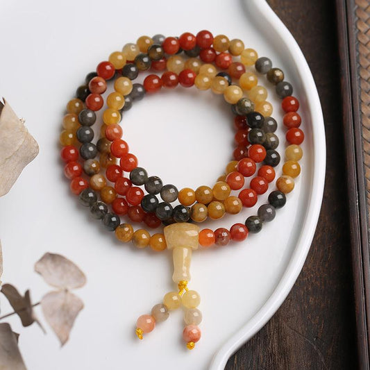 Silk Jade 4 Wrap 108 Buddha Beads Bracelet