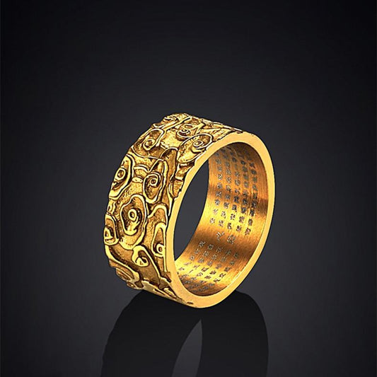 Tibetan Buddhist Six True Words Mantra Ring