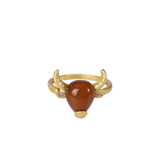 Wealth Bull Zirconia 925 Silver Ring