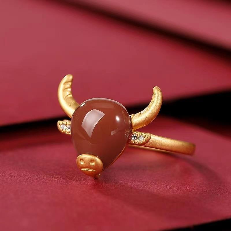 Wealth Bull Zirconia 925 Silver Ring